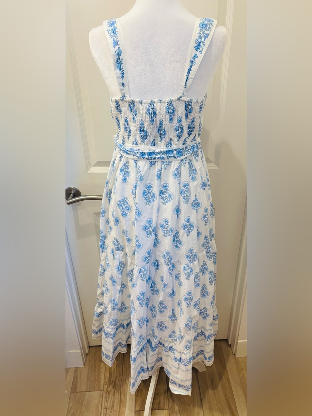 NWT Haute Hippie Light Blue and White Ikat print cotton sundress-4 - Picture 3 of 11